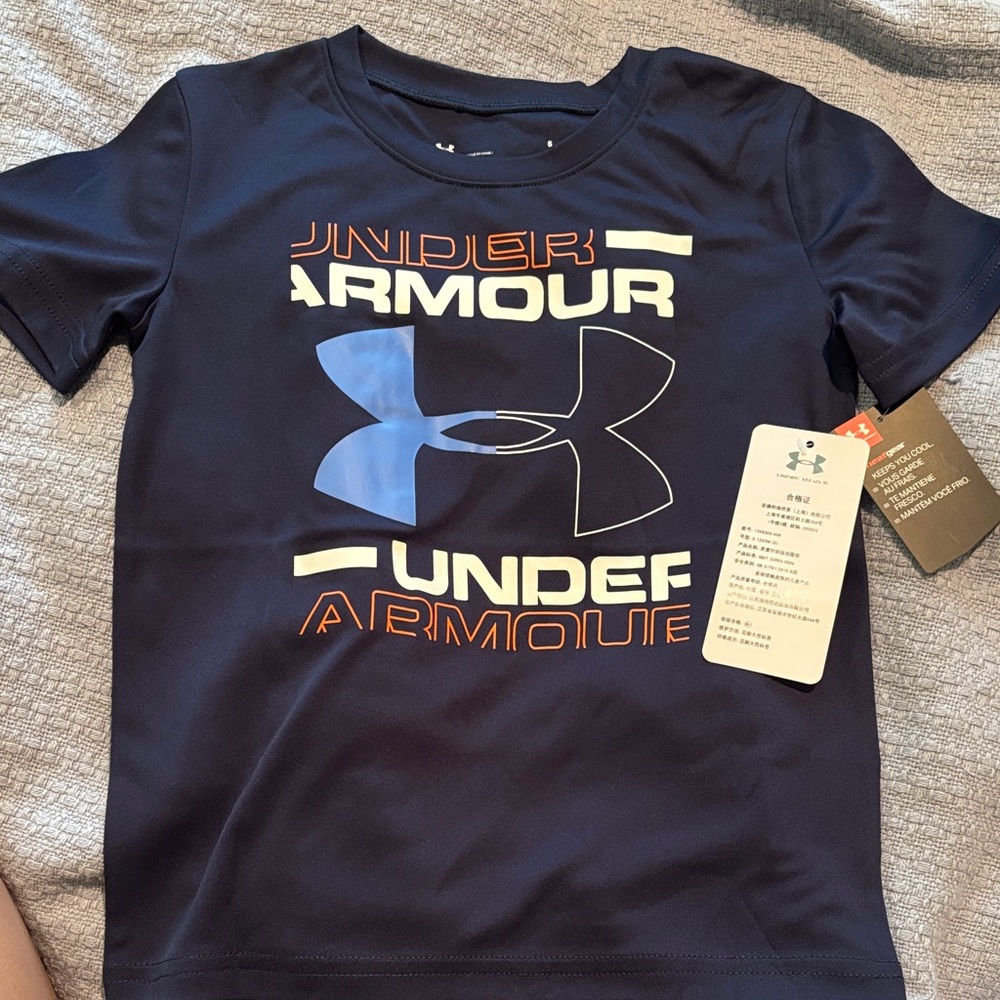 Under Armour Kids Blue Tee- size 5